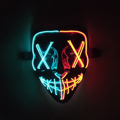 Wireless LED Purge Mask Halloween Horror Party Carnival Cosplay Costume Props Halloween Purge Masks 10 Colors LED Mask Men Women