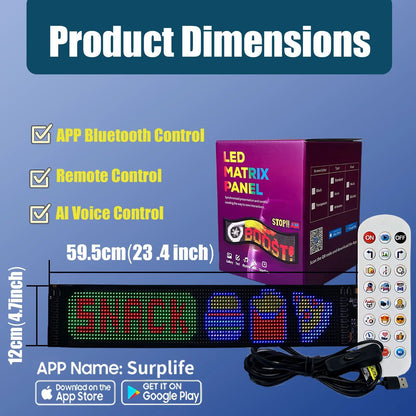 Motorcycle Screen Devil's Eye AI Voice Control LED Display USB Pixel Panel Lights APP Programmable Flexible RGB Matrix Screen