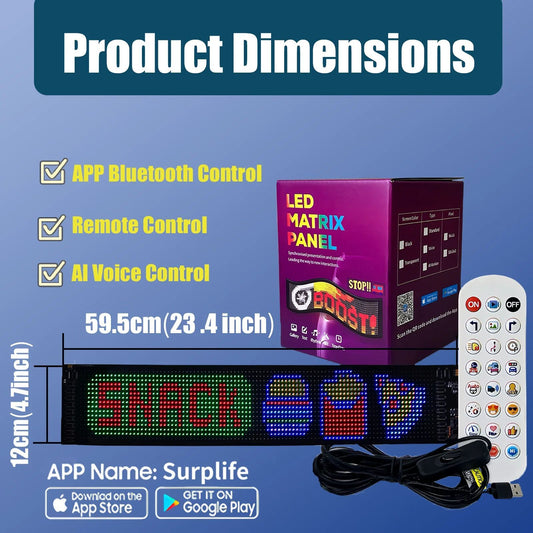 Motorcycle Screen Devil's Eye AI Voice Control LED Display USB Pixel Panel Lights APP Programmable Flexible RGB Matrix Screen