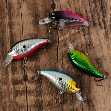 4 Iscas Artificiais Flutuantes Crankbait para Pesca em Água Salgada, Iscas de Arremesso, Crankbait, Peixe Falso