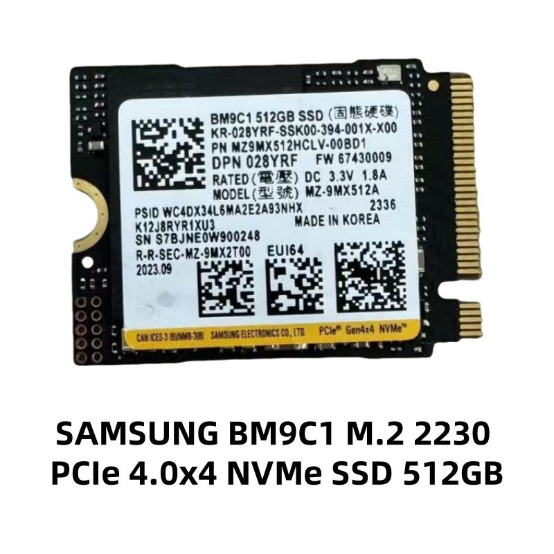 Samsung PCIe M.2 2230/2242 NVMe SSD BM9C1 512G, PM9B1 128G 256G, para Xbox Surface Pro Steam Deck Dell HP Lenovo Laptop - Embalagem OEM