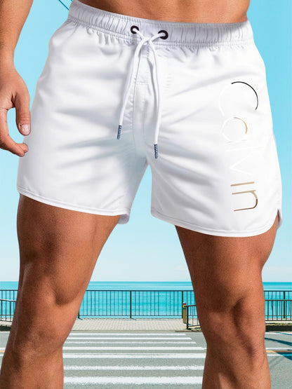 Men's Breathable Sexy Swimsuit Low Waist Casual Beach Shorts Drawstring Boxer Briefs Surfing Volleyball Summer S-3XL