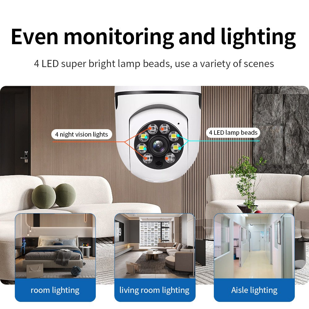 E27 Surveillance Camera Full Color Night Vision Automatic Human Tracking Zoom Indoor Security Monitor Wifi Miini IP Camera