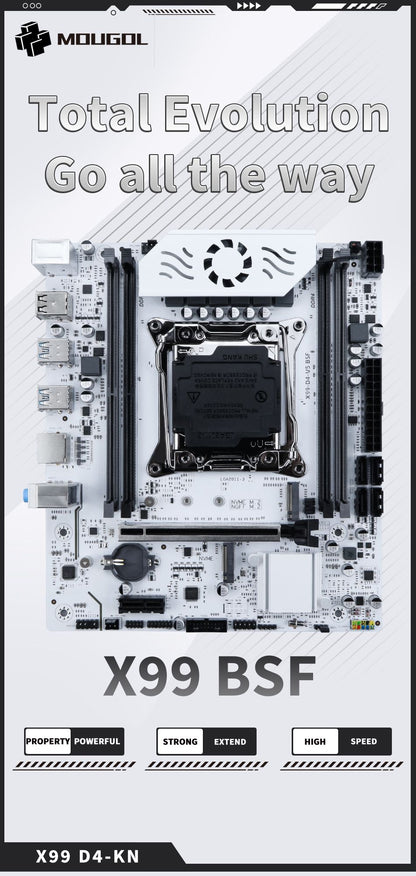 MOUGOL X99 Motherboard Kit C612 Chip with E5 2680 V4 CPU & DDR4 16G (2*8G) 2133MHz Memory NVME PCIE3.0 SATA3.0 for Desktop Host