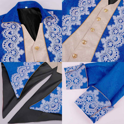 Men's cool steampunk gothic Victorian stylejacket cosplay retro purple velvet tailcoatmedieval dress uniform Renaissance cloth
