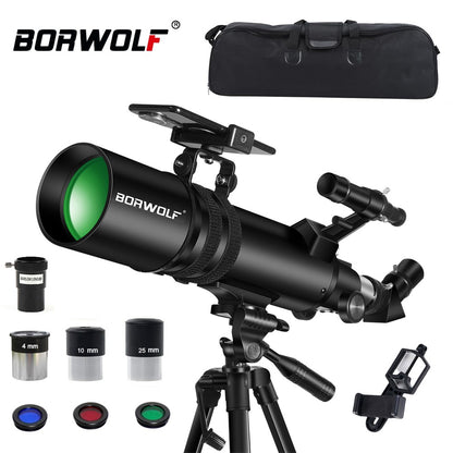 BORWOLF 90600 Telescópio Astronômico, Alta Potência Grande Abertura 90MM HD Profissional para Observação de Espaço Profundo Observação de Estrelas,