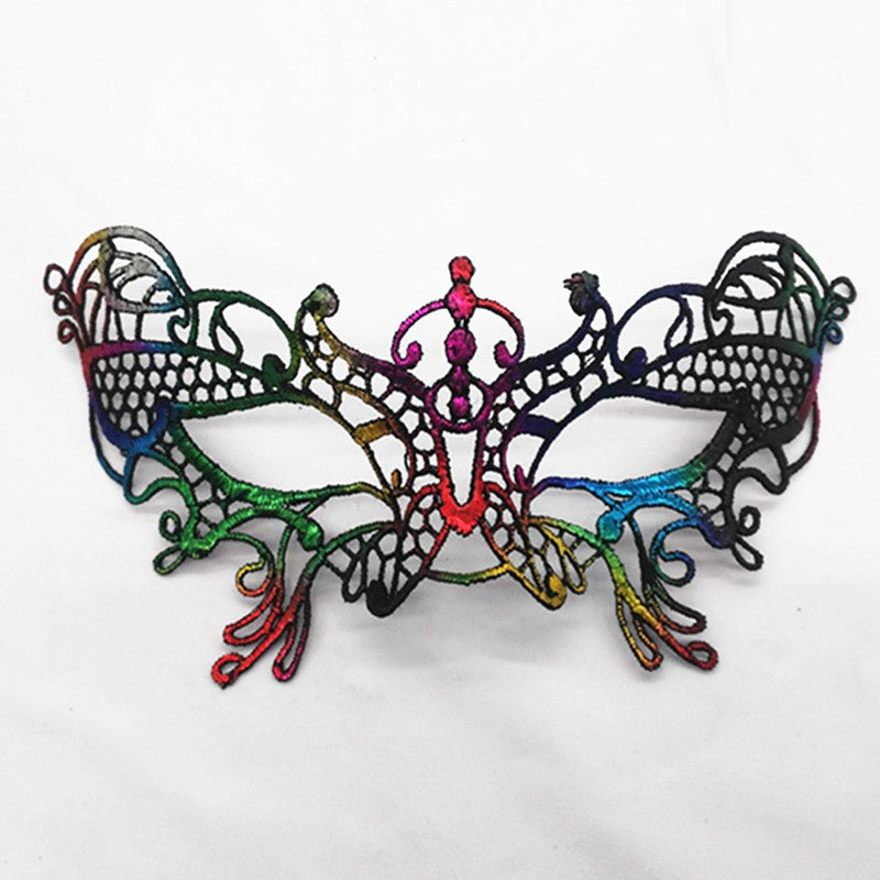 Women Sexy Hollow Lace Masquerade Gold Black Face Mask Princess Party Cosplay Prom Props Costume Nightclub Queen Eye Mask Exotic