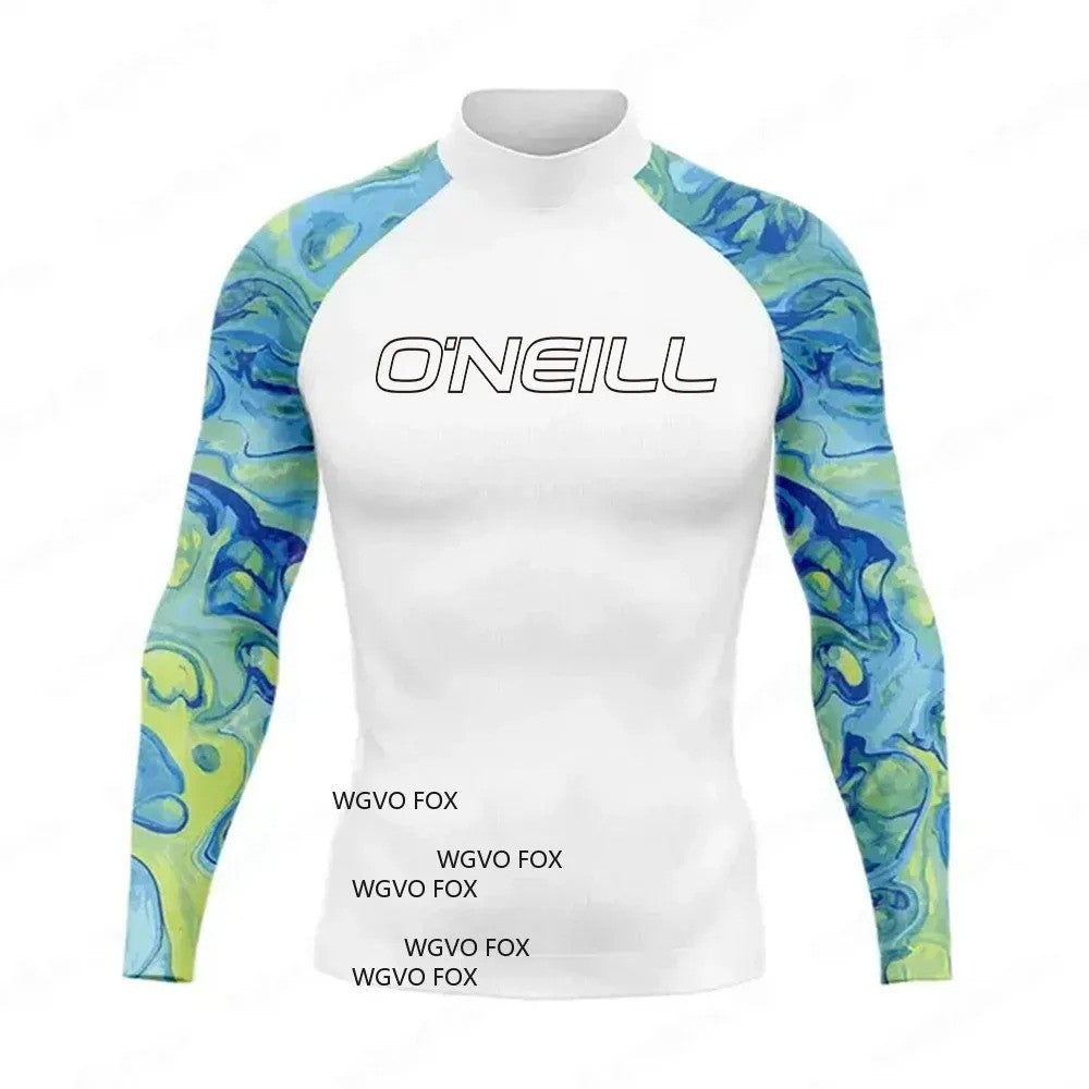2025 Hot Men's long Sleeve Surfing Shirt Champion Rashguard For Surf Sportswear Beach UV Swimwear UPF50 Clothe