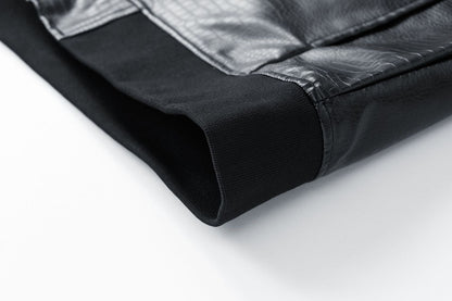 New Spring Autumn Winter PU Leather Stand Collar Open Cardigan Biker Casual Loose Fit Jacket Men's Fashion Outerwear