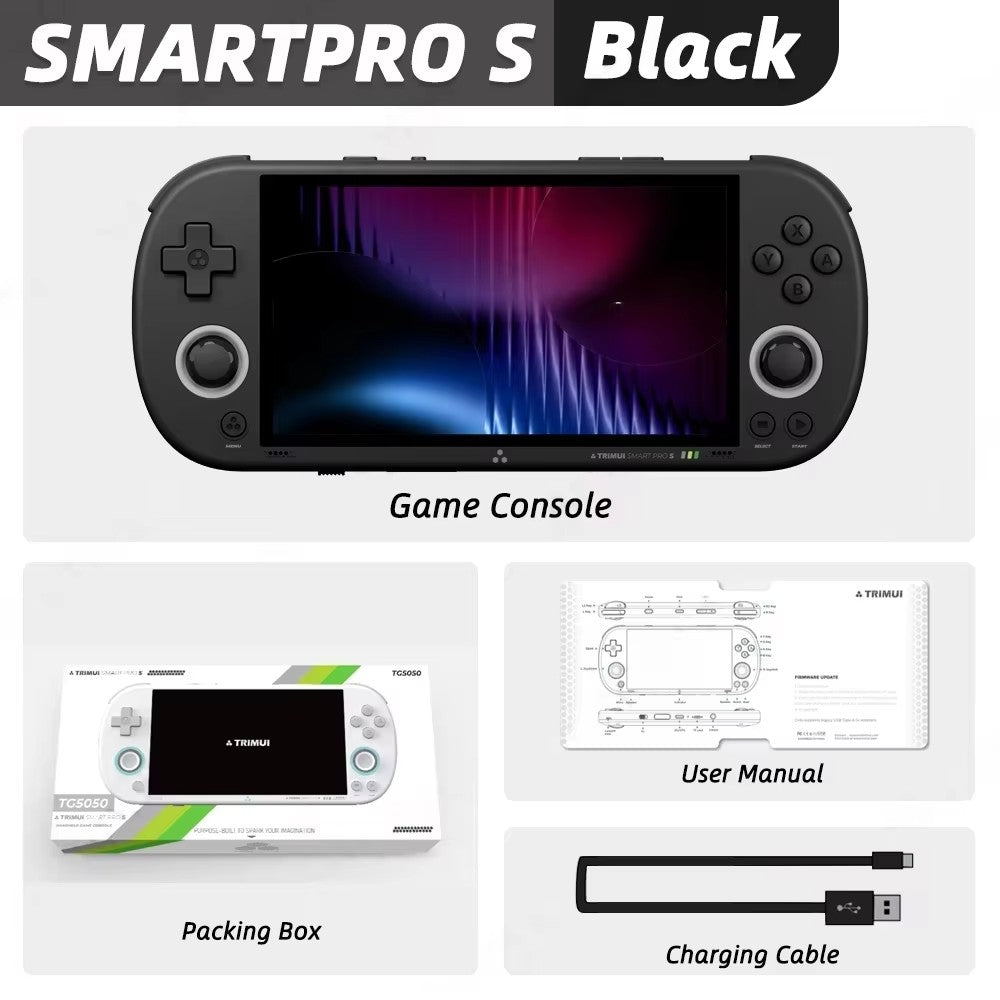 Trimui Smart Pro S Handheld Game Console 4.96'' IPS Screen Linux System Joystick RGB Lighting Retro Video Game Smartpros Gifts