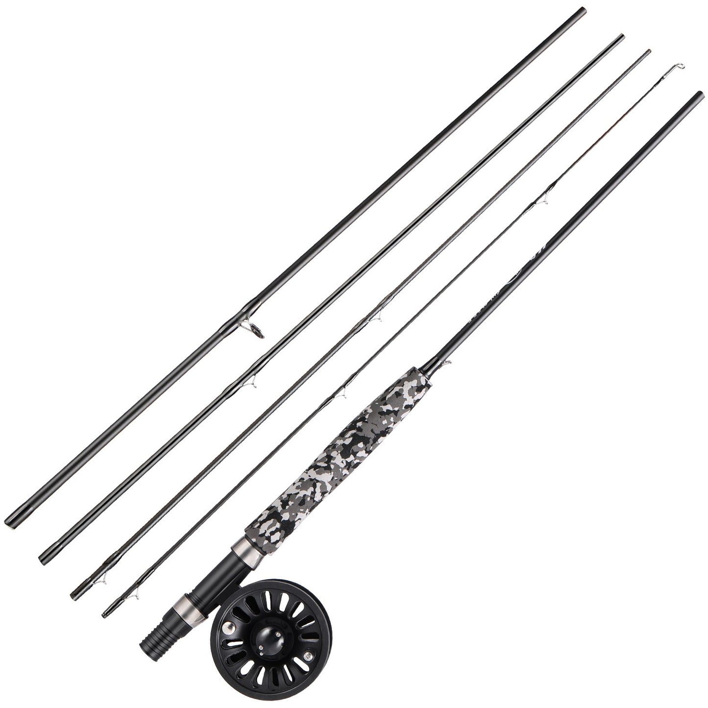 Sougayilang 5# Fly Fishing Rod Combo Super Light Portable Carbon Fiber Trout Rod Starter Package Fly Fishing Kit Fishing Tackle