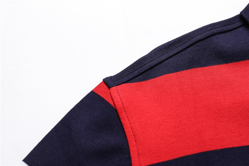 TACE&SHARK Brand 2018 New Style Fashion Shark Long Sleeve Polo Men Stripe Camisa Masculina Polo Clothing Casual Business Homme