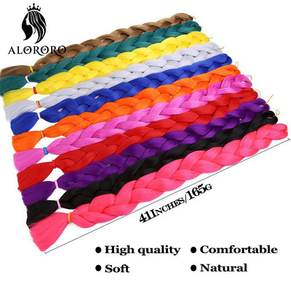 Cabelo Trançado Sintético Jumbo Alororo 82 polegadas Cabelo Falso Africano Fibra de Alta Temperatura Roxo Vermelho Extensões de Cabelo para Mulheres