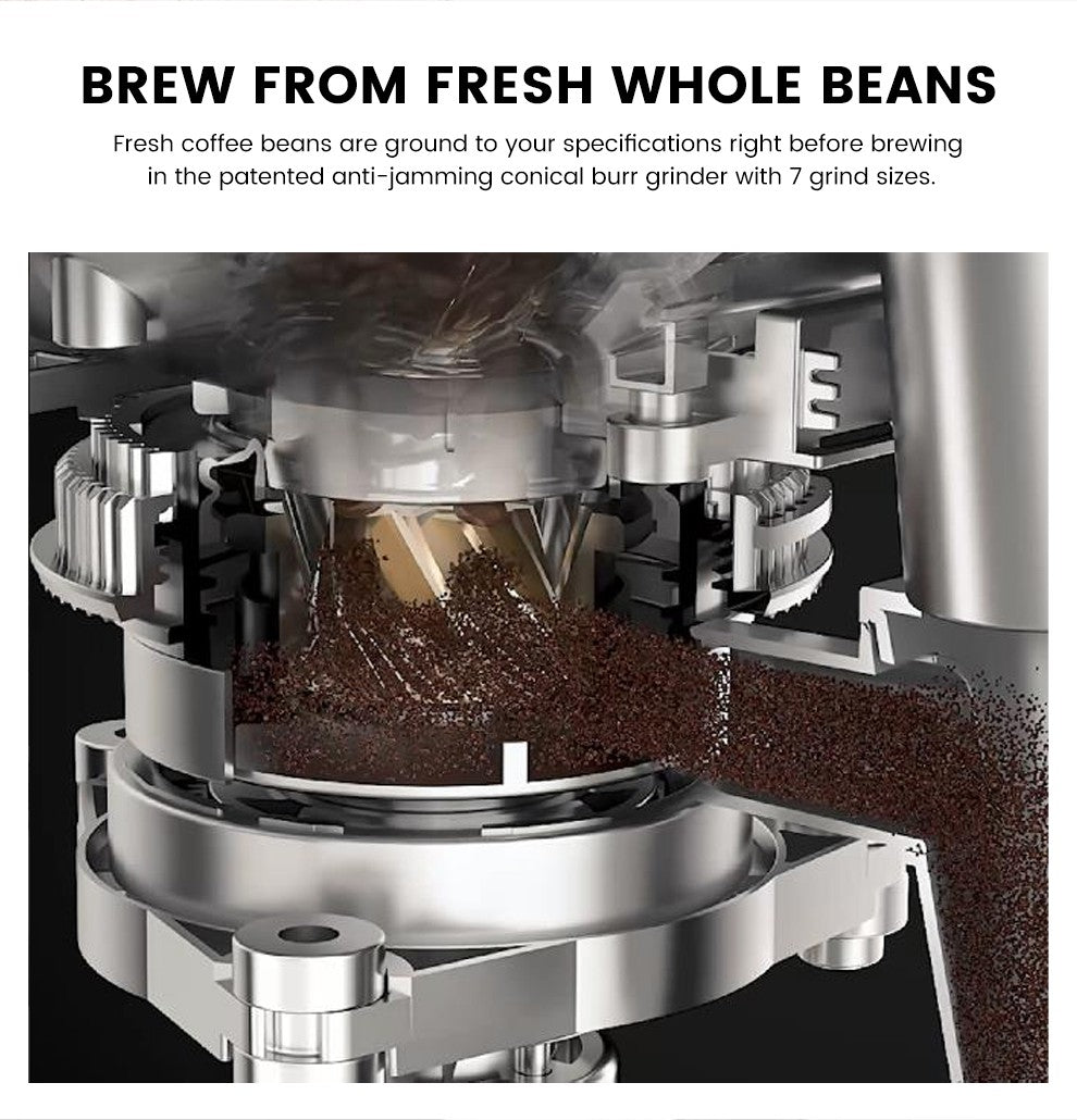 Máquina de Café Expresso Automática Mcilpoog M3 – Espumador e Reservatório de Leite Integrados, 7 Variedades de Café, Tela Sensível ao Toque