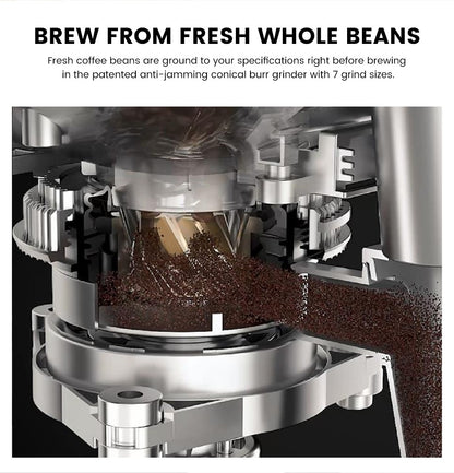 Máquina de Café Expresso Automática Mcilpoog M3 – Espumador e Reservatório de Leite Integrados, 7 Variedades de Café, Tela Sensível ao Toque