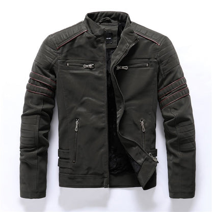 Casual Motorcycle Winter Men Winter Brand Leather Jacket Inner Fleece PU Coat Faux Leather Jackets Mens Clothing Streetwear
