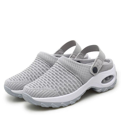 Women Walking Shoes Air Cushion Slip-On Orthopedic Diabetic Ladies Platform Mules Mesh Lightweight Slipper Wedge Female Sneaker