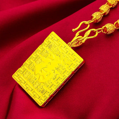 Men Smooth Sailing Necklace 24K Gold AU999 - Smooth sailboat edges, fine links, comfortable skin-friendly wear