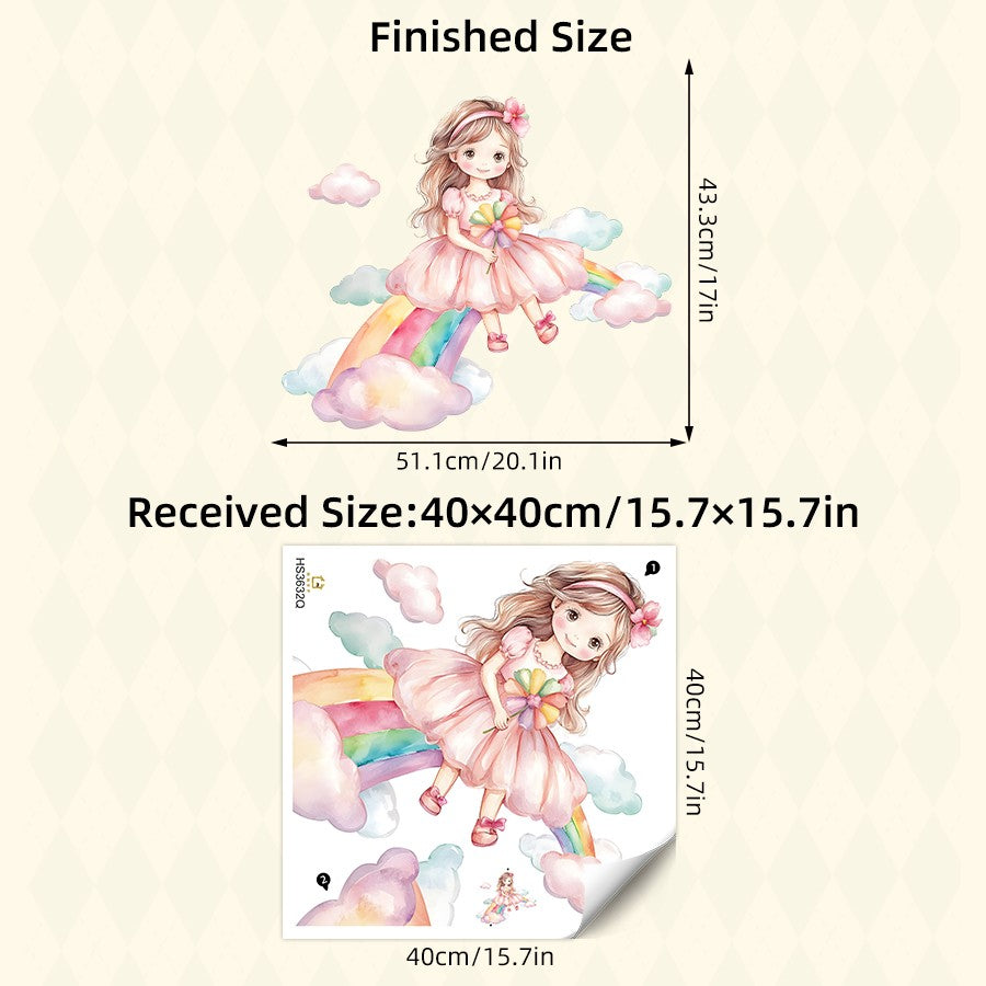 Girl Moon Butterflies Wall Stickers Kid Girls Room Bedroom Decoration Baby Nursery Home Decor Accessories Living Room Wall Decal