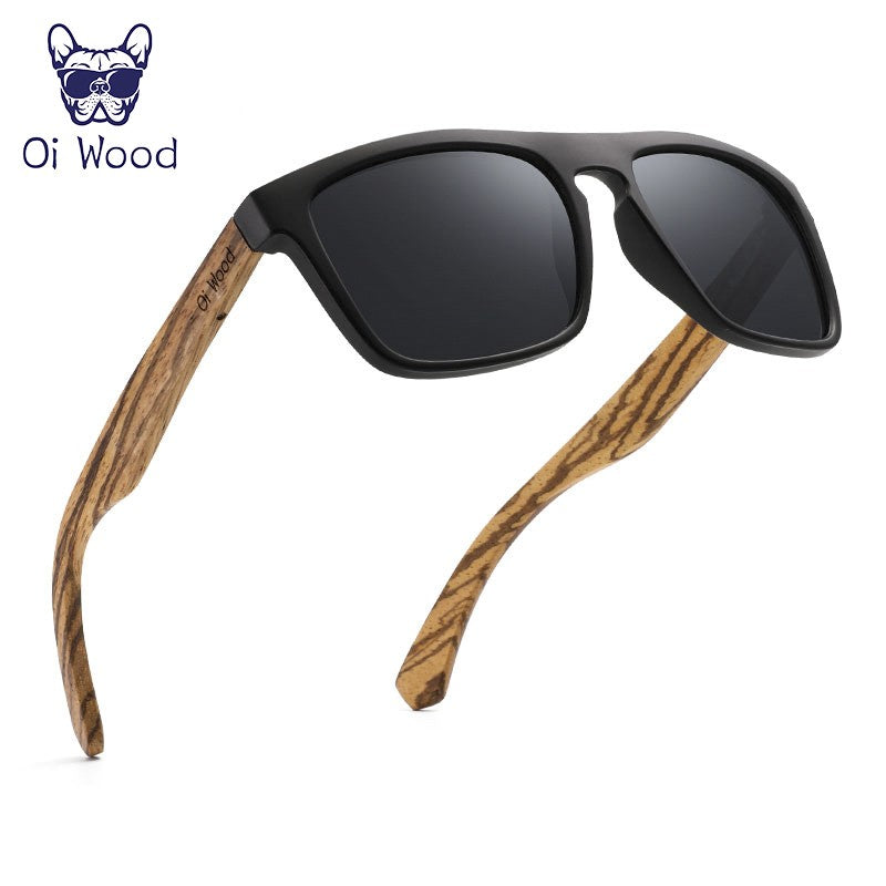 Óculos de Sol Quadrados de Madeira com Lentes Polarizadas Vermelhas Oi Wood Women