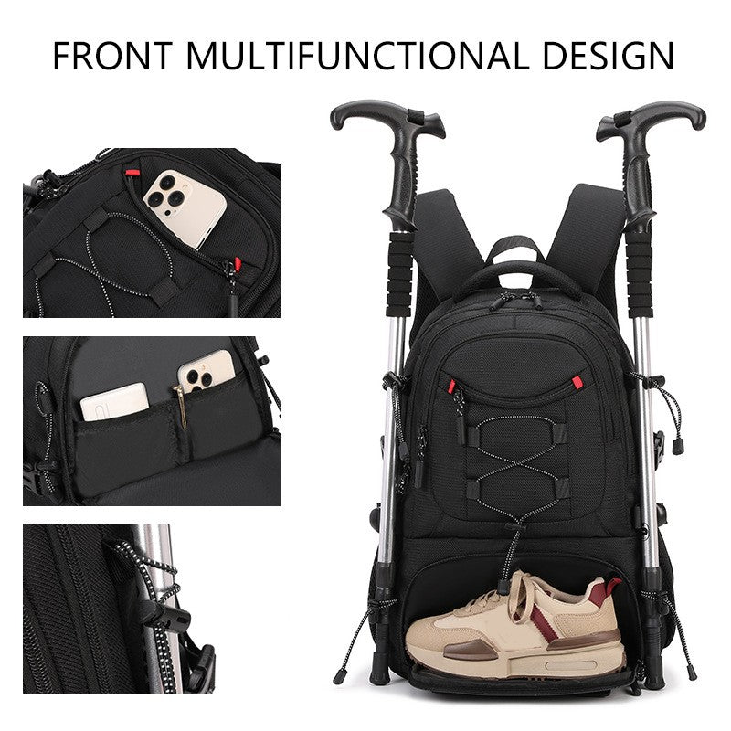 Mochila de Escalada USB com Compartimento para Sapatos, para Viagem, Laptop, Leve, para Acampamento, Caminhada, Esporte, Coleção, Escola