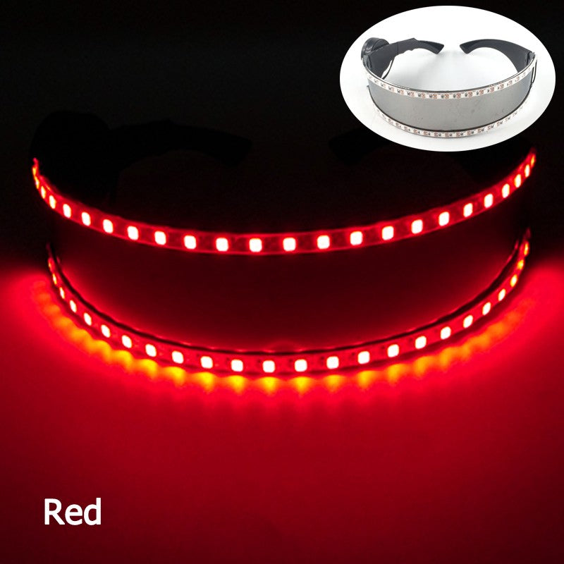 Cyberpunk Futuristic Luminous Glasses Rave Cyber light up Goggles LED glowing visor glasses for EDM music show props