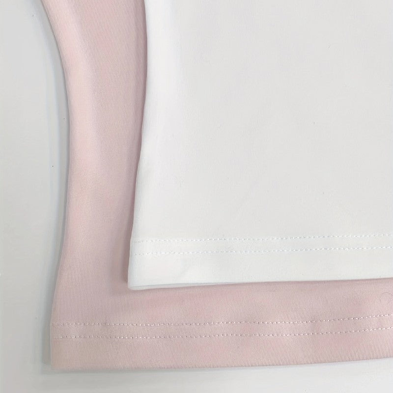 2 Piece Set Pleated Asymmetric Crop Top Woman T-shirts Strapless Top Female Sleeveless Sexy Tops Womens Cloth Fashion Streetwear