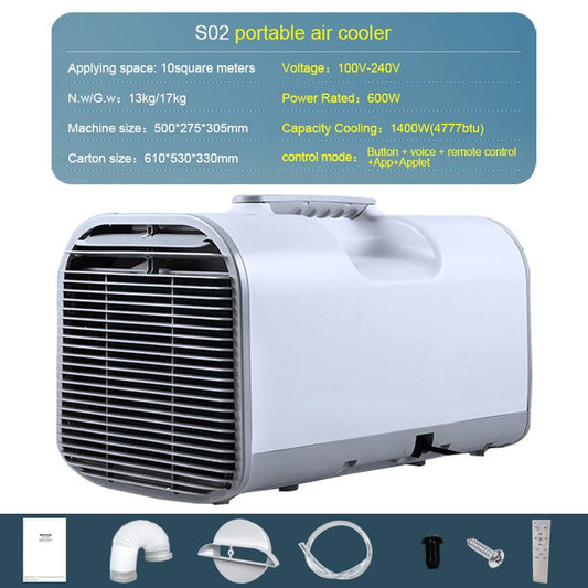 Portable Mobile Air Conditioner Camping Tent Garage Room Cooler 600W Mini Mobile Air-Con No Installation with Remote Control
