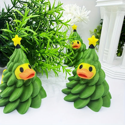 Christmas tree duck statue-lovely yellow mouth, indoor/outdoor decoration suitable for home, office, party-no electricity, perfe
