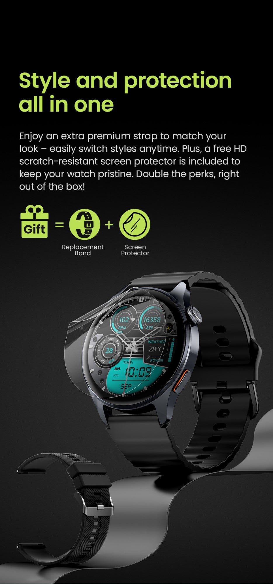 Smartwatch HAYLOU Watch 4S GPS, tela AMOLED HD de 1.43", posicionamento GPS de 5 satélites, mais de 120 modos de treino, relógio inteligente de esporte e fitness