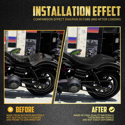 Assento Duplo de Couro para Piloto e Passageiro Dianteiro Traseiro de Motocicleta para Harley Dyna 2006-2017 Fat Bob Low Rider FLD