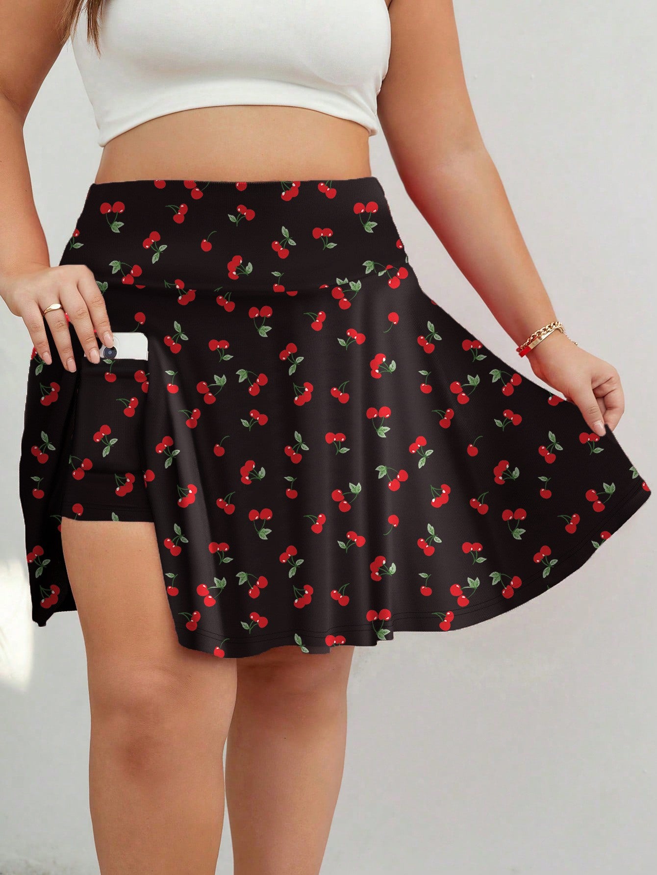 Oversized European and American women's clothing, pleated sports, anti glare half body pants skirt, fitness exercise, daily vers