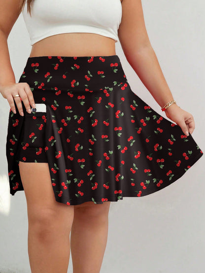 Oversized European and American women's clothing, pleated sports, anti glare half body pants skirt, fitness exercise, daily vers