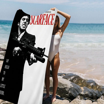 Classic Movie Scarface Bath Towel Microfiber Soft Water Absorbing Breathable For Girl Kids Decorative Cartoon Beach Towel