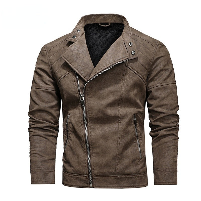 2025 Fashion Leather Jacket Men Winter Fleece Warm Zipper Motorcycle Coats Mens Fashion New Biker PU Jackets Slim Overcoat