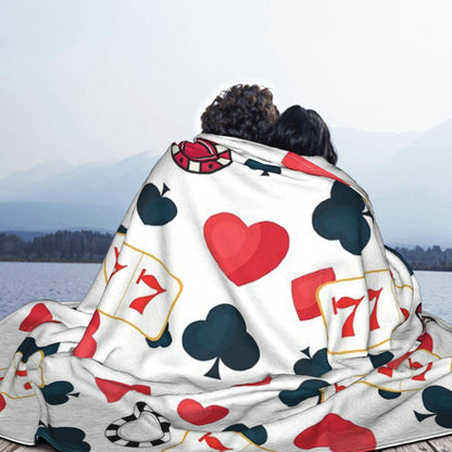 Poker Slot Machine Pattern 1 Blankets Warm Flannel Sofa Throw Blanket for Couch Bedding Outdoor Throws Bedspread Quilt