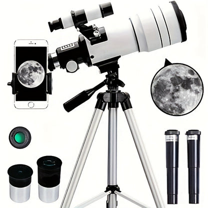 Telescópio Astronômico Profissional F30070 Alta Ampliação Prisma Bak4 HD Para Observar a Lua, Estrelas e Pássaros
