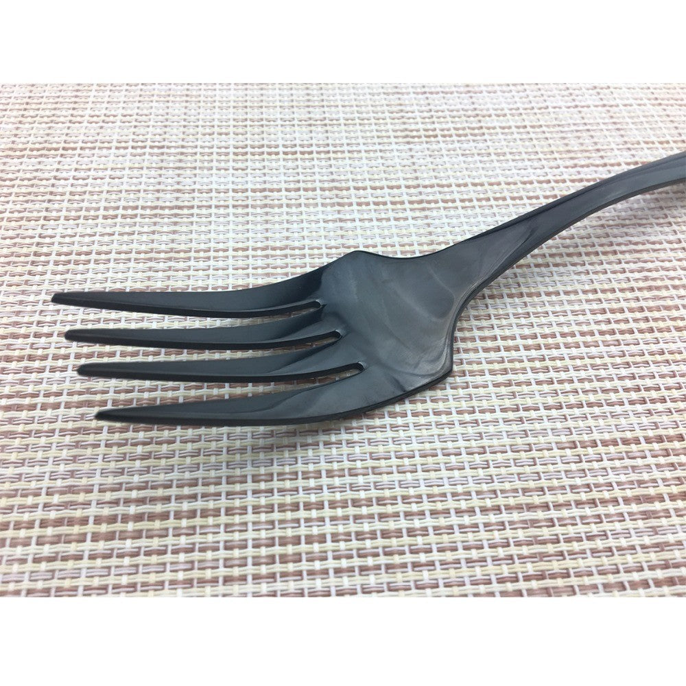 JANKNG Conjunto de Talheres Preto 1 Peça Aço Inoxidável 18/10 Ocidental Talheres de Mesa Garfo Faca de Bife Manteiga Jantar