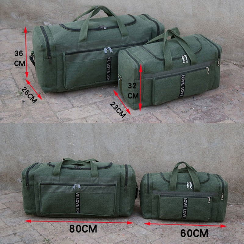 Large Canvas Travel Duffel Bag Waterproof Men's Shoulder Luggage Storage Bags Outdoor Trainning Fitness Sports Handbag XA927D