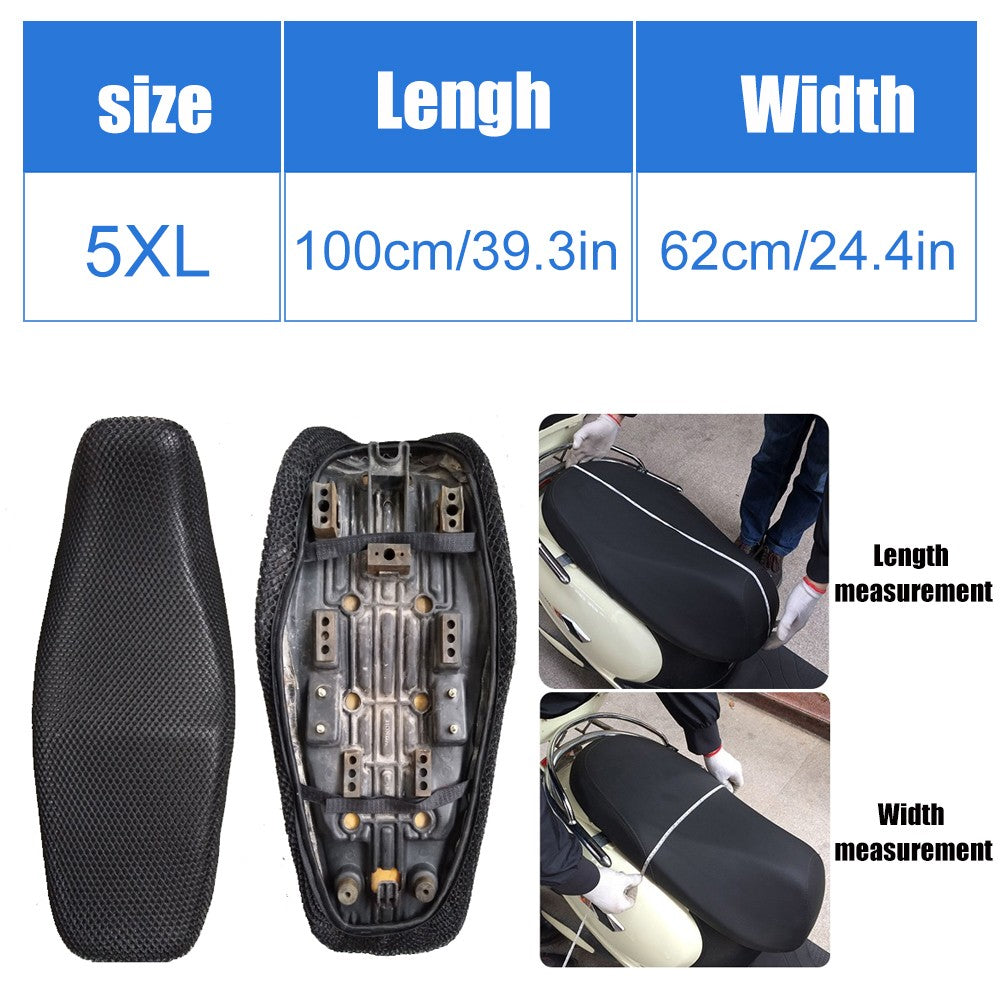 AUTCOAT 1 Peça Capa de Assento de Moto Scooter Ciclomotor Malha 3D Respirável Almofada Antiderrapante S-6XL