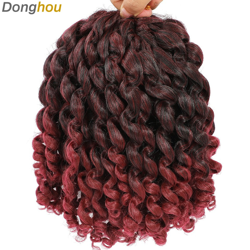 1-4 Pacotes 2X Ringlet Wand Curl Jamaican Bounce 8 polegadas Sintético Wand Curl Twist Braids Hair Crochet Cabelo Cacheado Extensões 20 Raízes