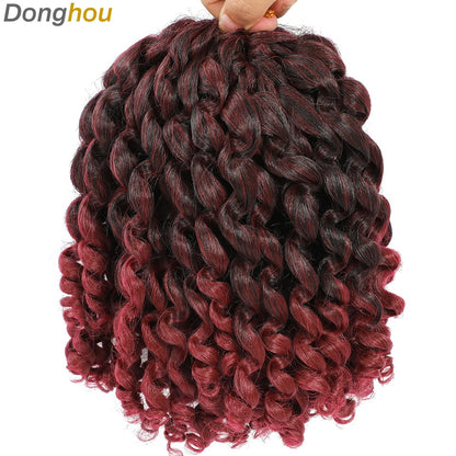 1-4 Pacotes 2X Ringlet Wand Curl Jamaican Bounce 8 polegadas Sintético Wand Curl Twist Braids Hair Crochet Cabelo Cacheado Extensões 20 Raízes