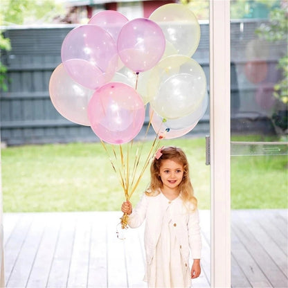 20Pcs 10inch Crystal Bubble Balloons Pastel Colorful Transparent Latex Balloons Birthday Party Decor Wedding Helium Globals