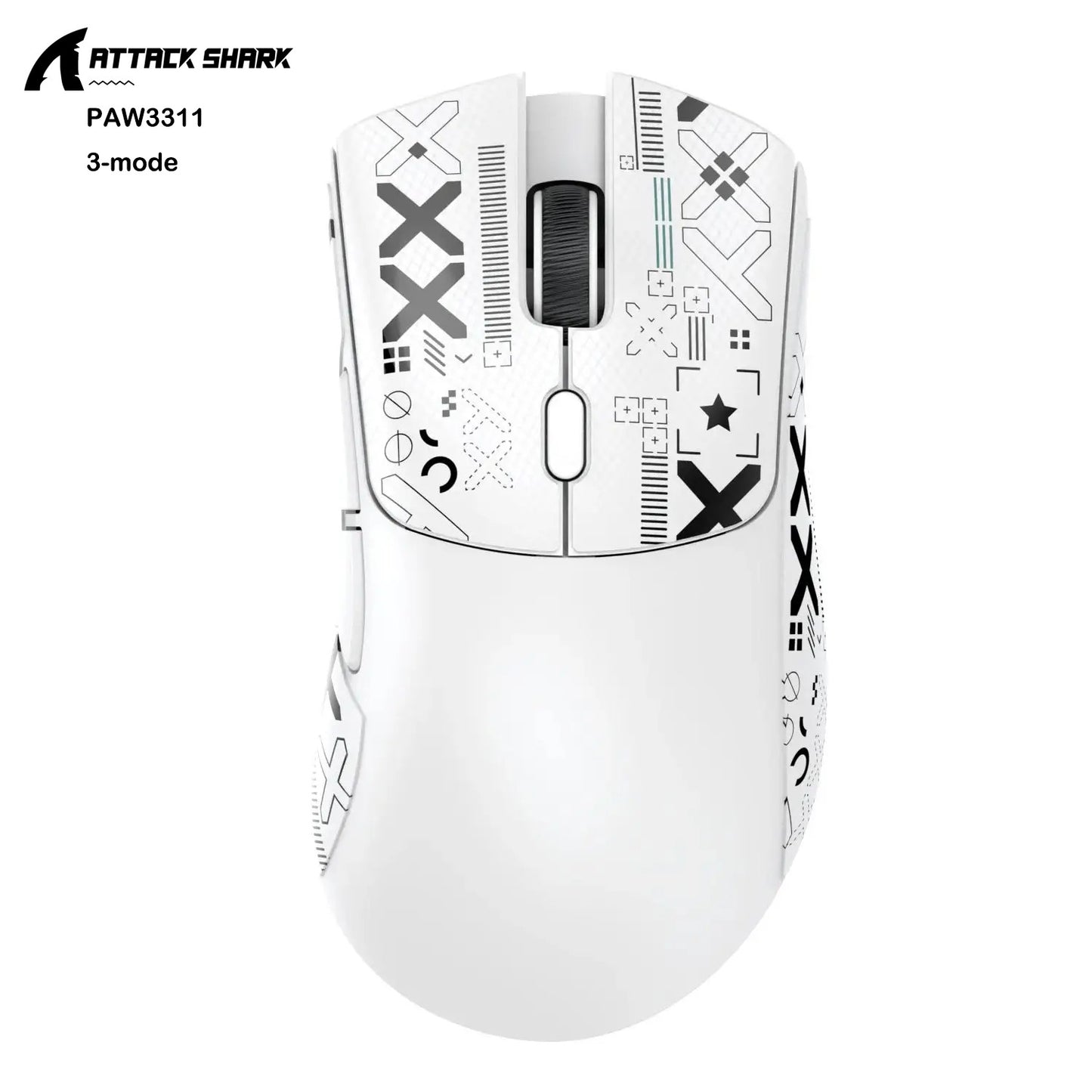 Mouse Gamer Sem Fio Attack Shark R1/X11, 18K DPI PAW3311, Ergonômico, Leve, Tri-Modo Bluetooth 2.4GHz USB, para PC/Notebook