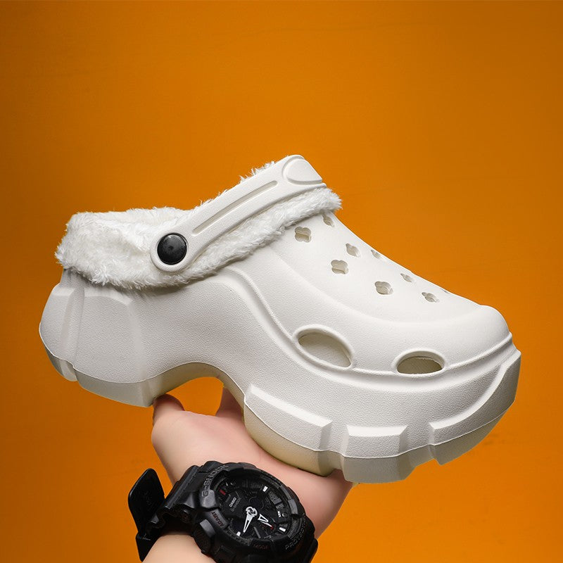 New Women's Winter Platform Sandals Slippers Shoes Outdoor Thick Sole Shoes Lightweight Breathable Women Fur Flats slippers