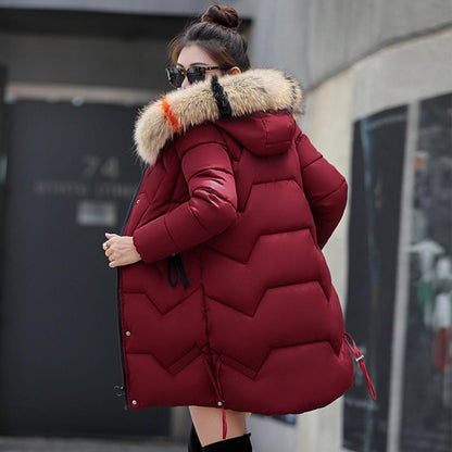 Fashion Coats Winter Jacket Women Parka New 2024 Hooded Long Female Coat Solid Color Windproof Outwear Parka