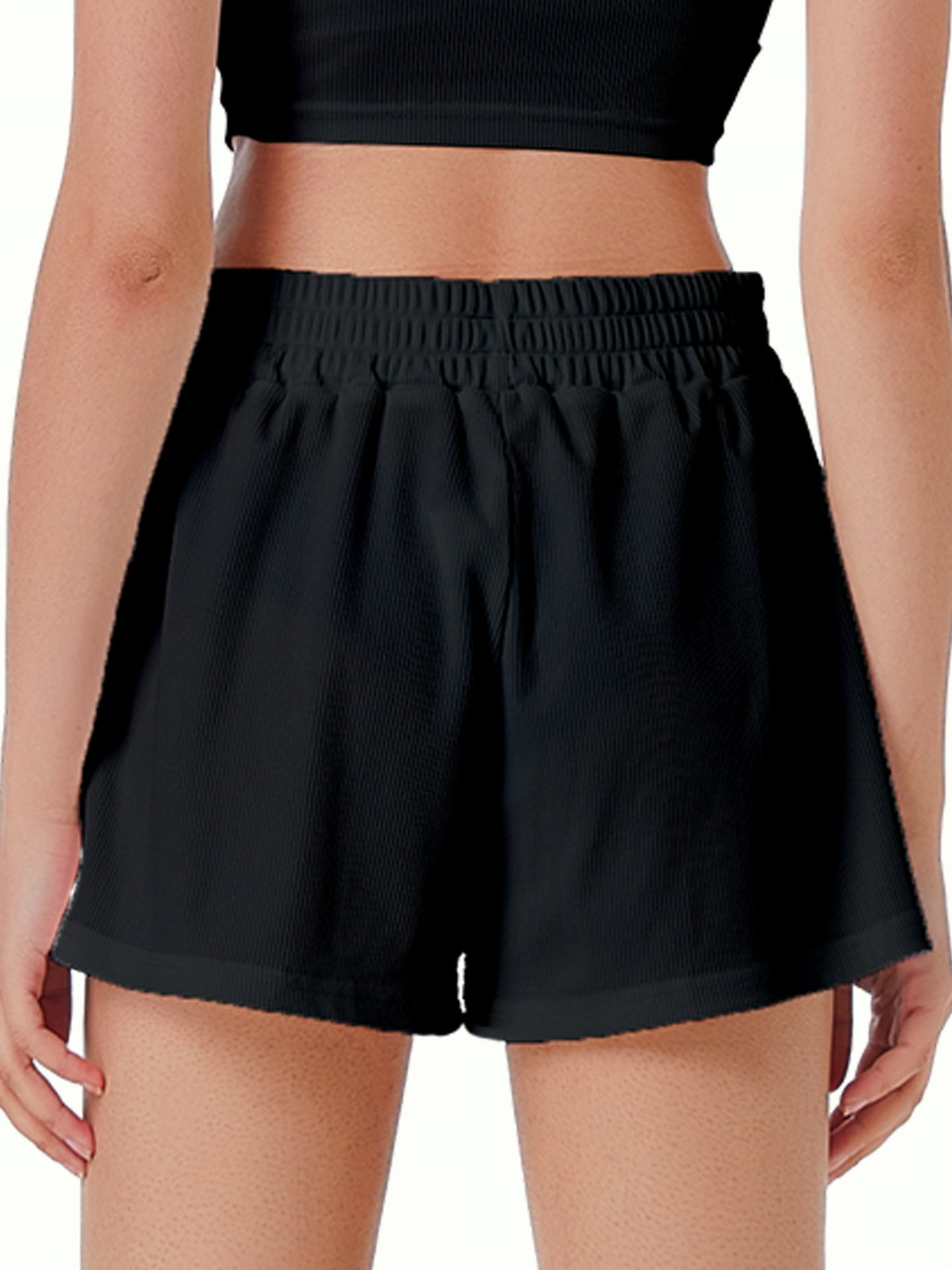 Casual Shorts Women 2024 New Summer Simple Comfortable Elastic Waist Cool Breathable Solid Color Casual Sports Five Quarter Pant