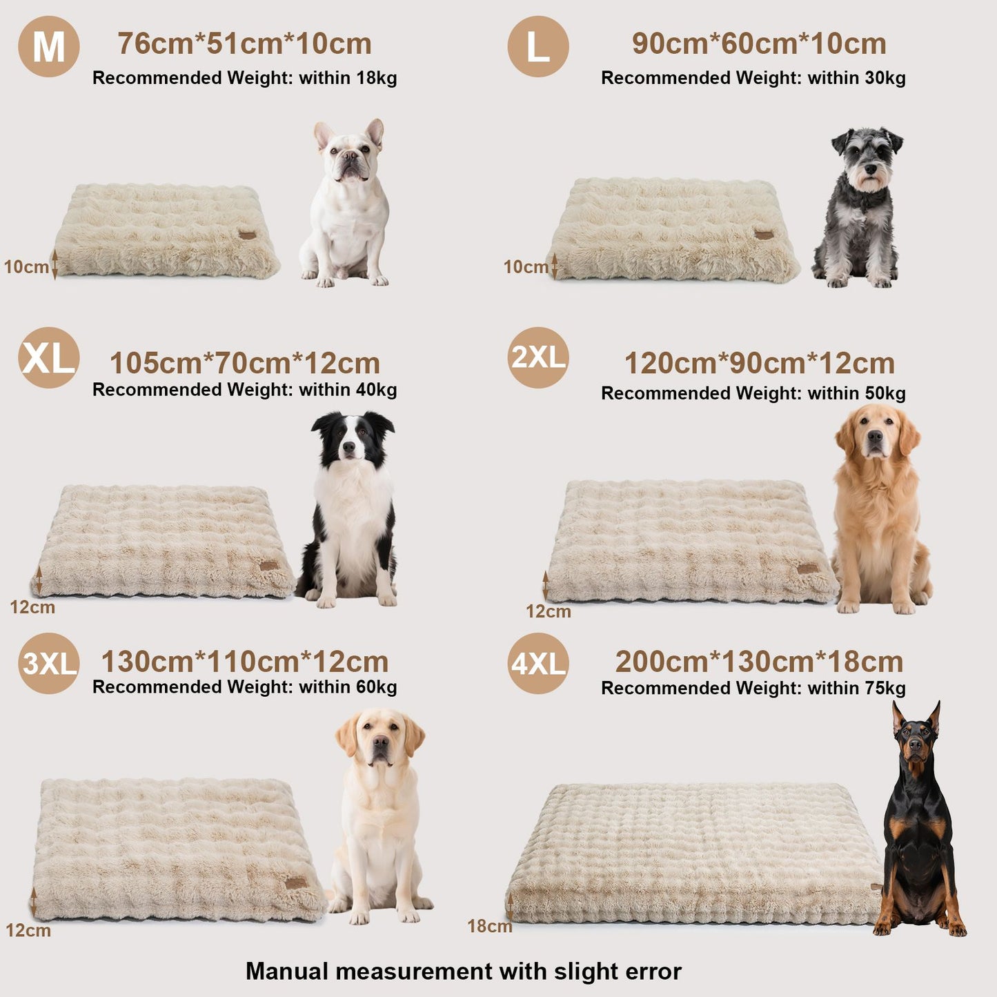 Cama para Cães Ultra Macia Almofada Macia para Pets Cama para Cães Grandes Colchão para Filhotes Tapete Lavável