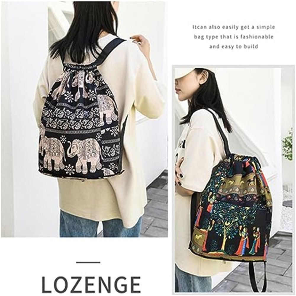 Mochila de Viagem Esportiva com Separação Seco-Úmido Dobrável de Grande Capacidade com Cordão, Saco de Ginástica Exótico com Cordão Mochila