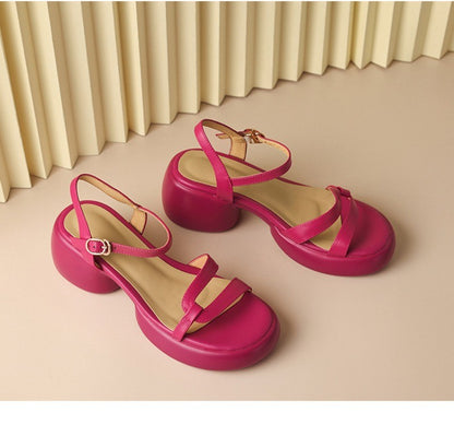 Designer New Women's Sandals 2025 New Fashion High Heels Summer Outdoor Beach Shoes Mary Jane Women Open Toed Thick Heel Sandals